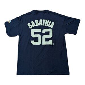 2009 World Series Majestic New York Yankees CC Sabathia Player Jersey Shirt L